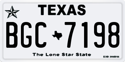 TX license plate BGC7198
