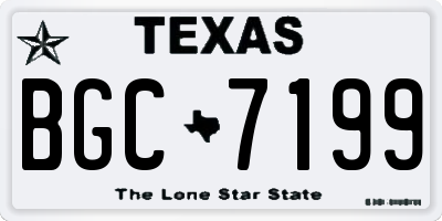 TX license plate BGC7199