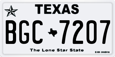 TX license plate BGC7207
