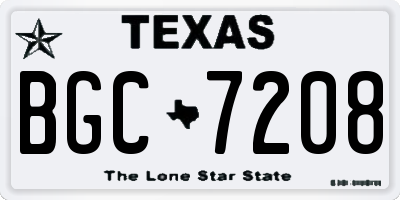 TX license plate BGC7208
