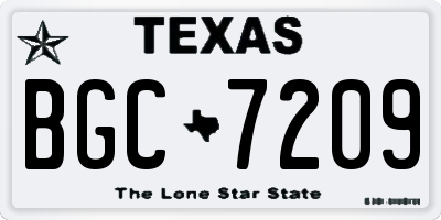 TX license plate BGC7209