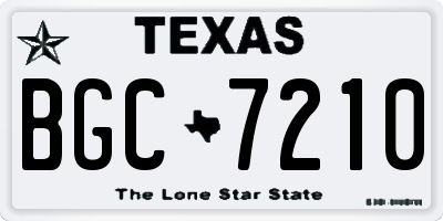 TX license plate BGC7210