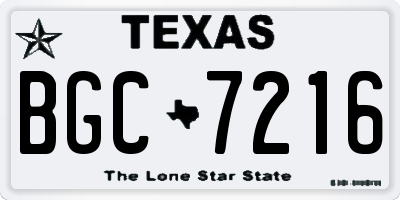 TX license plate BGC7216