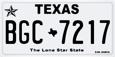 TX license plate BGC7217
