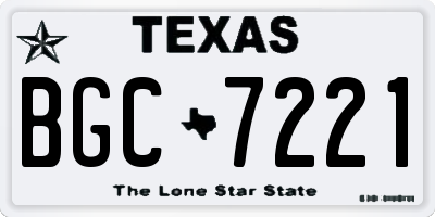 TX license plate BGC7221