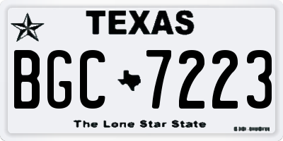 TX license plate BGC7223