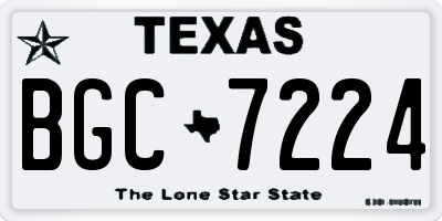 TX license plate BGC7224