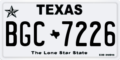 TX license plate BGC7226