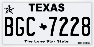 TX license plate BGC7228