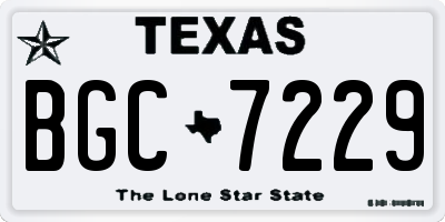 TX license plate BGC7229
