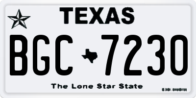 TX license plate BGC7230