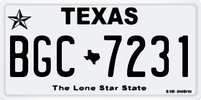 TX license plate BGC7231