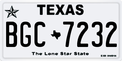 TX license plate BGC7232