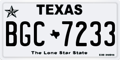 TX license plate BGC7233