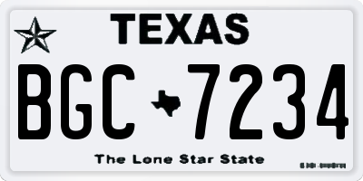 TX license plate BGC7234