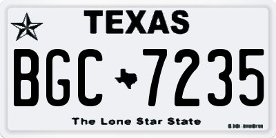 TX license plate BGC7235