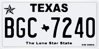 TX license plate BGC7240