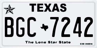 TX license plate BGC7242