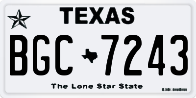 TX license plate BGC7243