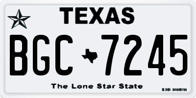 TX license plate BGC7245