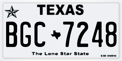 TX license plate BGC7248