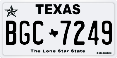 TX license plate BGC7249