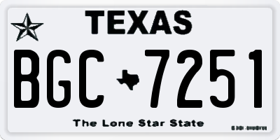 TX license plate BGC7251
