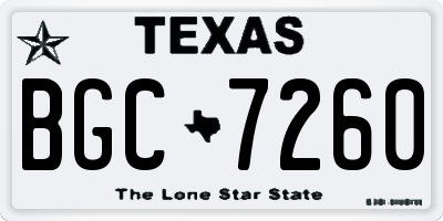 TX license plate BGC7260