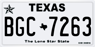 TX license plate BGC7263