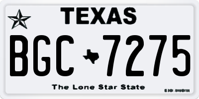 TX license plate BGC7275