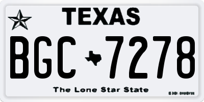 TX license plate BGC7278