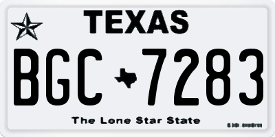 TX license plate BGC7283