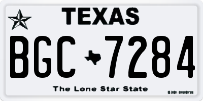 TX license plate BGC7284