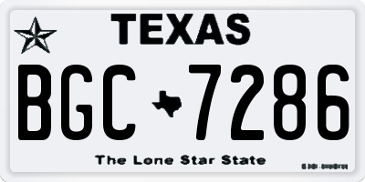 TX license plate BGC7286
