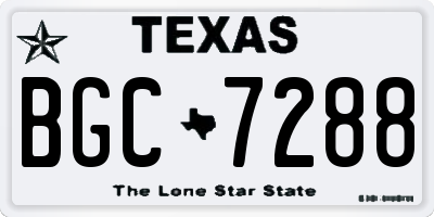 TX license plate BGC7288