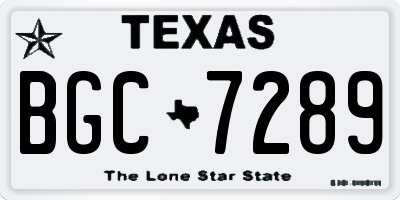 TX license plate BGC7289