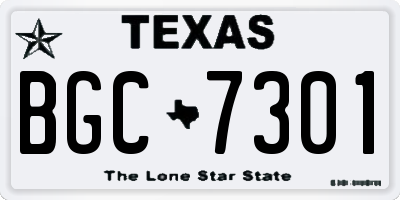 TX license plate BGC7301