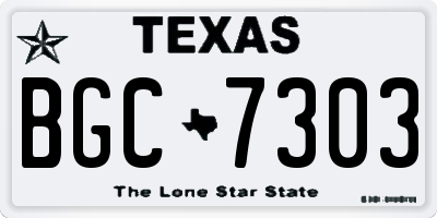 TX license plate BGC7303