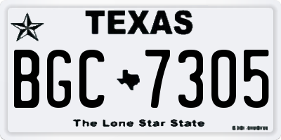 TX license plate BGC7305