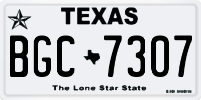 TX license plate BGC7307