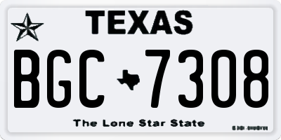 TX license plate BGC7308