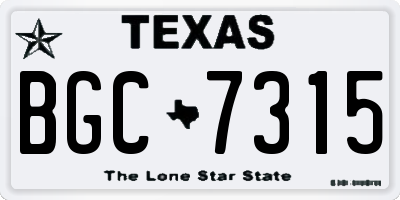 TX license plate BGC7315