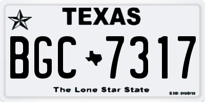 TX license plate BGC7317