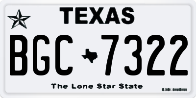 TX license plate BGC7322