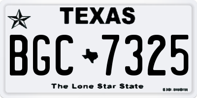 TX license plate BGC7325