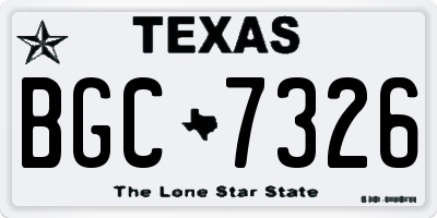TX license plate BGC7326