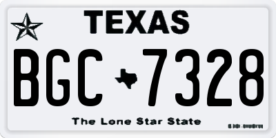 TX license plate BGC7328