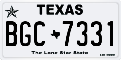 TX license plate BGC7331