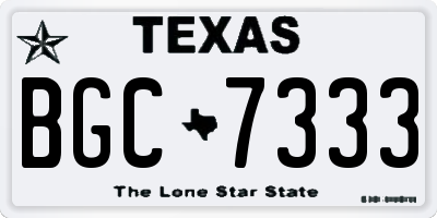 TX license plate BGC7333