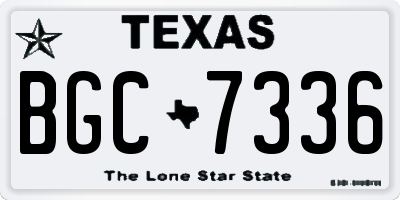 TX license plate BGC7336